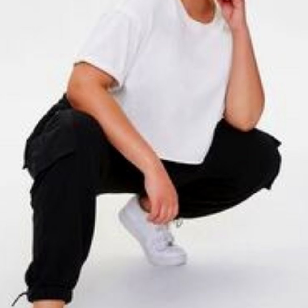 A pair of French terry cargo joggers